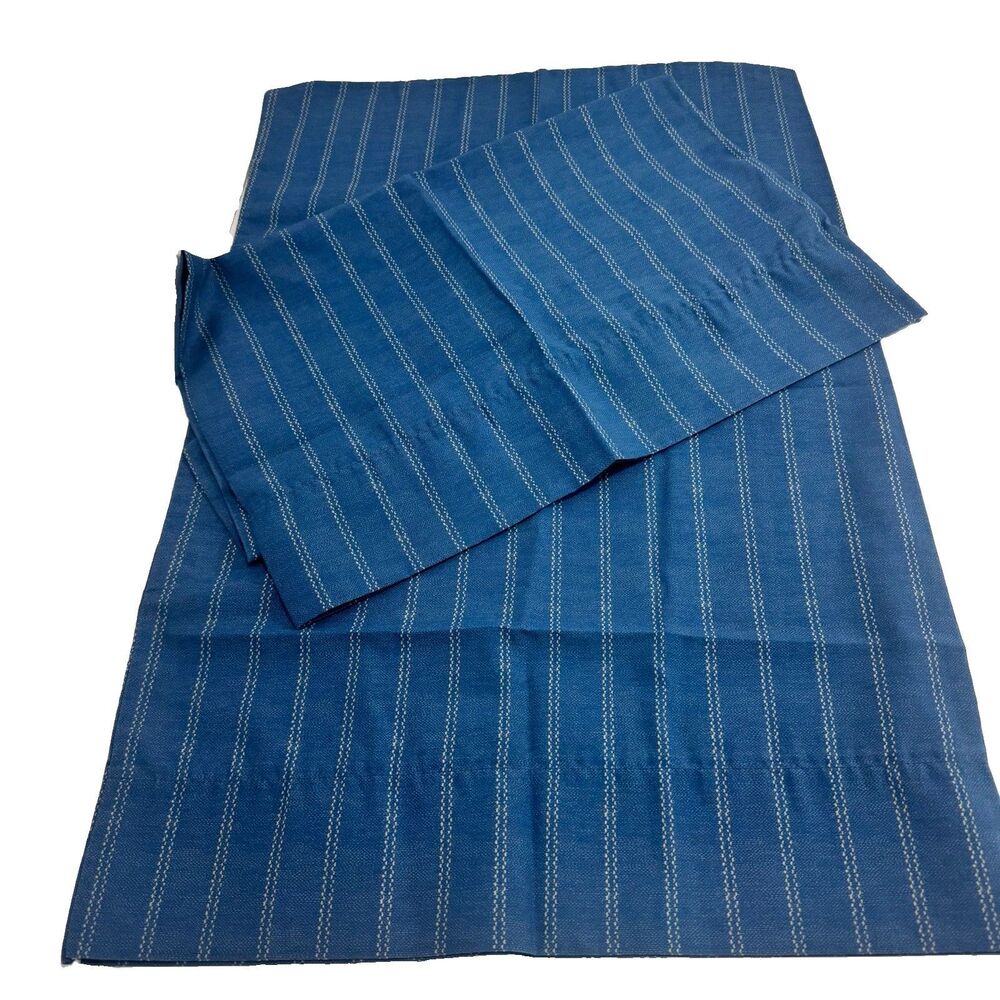 Pair of Vintage Westpoint Stevens Blue Stripe Standard Pillowcases Denim Style